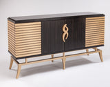 Artmax 2723-S Goldleaf & Dark Brown Buffet Cabinet & Optional Wall Mirror - Home Elegance USA