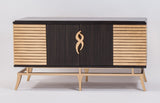 Artmax 2723-S Goldleaf & Dark Brown Buffet Cabinet & Optional Wall Mirror - Home Elegance USA