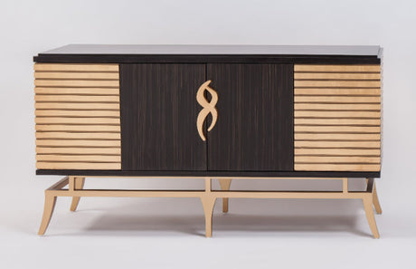 Artmax 2723-S Goldleaf & Dark Brown Buffet Cabinet & Optional Wall Mirror - Home Elegance USA