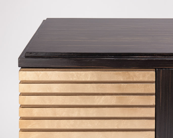 Artmax 2723-S Goldleaf & Dark Brown Buffet Cabinet & Optional Wall Mirror - Home Elegance USA