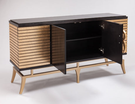 Artmax 2723-S Goldleaf & Dark Brown Buffet Cabinet & Optional Wall Mirror - sold by Home Elegance USA
