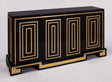 Artmax 4440-S Cabinet with Black & Goldleaf Finish - sold by Home Elegance USA