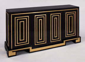 Artmax 4440-S Cabinet with Black & Goldleaf Finish - sold by Home Elegance USA