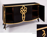 Artmax 4441-S Espresso & Goldleaf Cabinet with Optional 4441-FM Mirror - Home Elegance USA