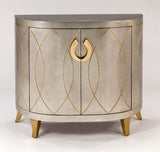 Artmax 4458 Cabinet & Mirror Set – Silverleaf with Gold Accents - Home Elegance USA