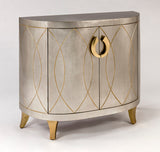 Artmax 4458 Cabinet & Mirror Set – Silverleaf with Gold Accents - Home Elegance USA