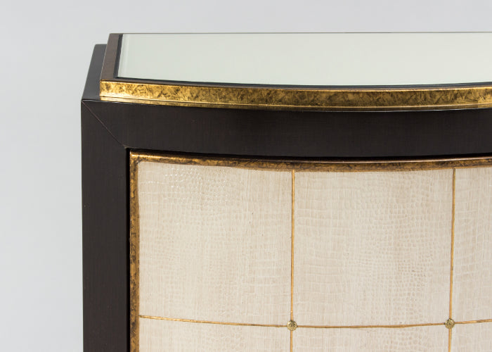 Artmax 4464-S Cabinet – Espresso with Faux Leather Doors 48" - Home Elegance USA