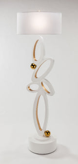 Artmax 4511-FL1 Floor Lamp – White & Gold with Fabric Shade 72" - Home Elegance USA