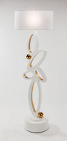 Artmax 4511-FL1 Floor Lamp – White & Gold with Fabric Shade 72" - Home Elegance USA