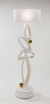 Artmax 4511-FL1 Floor Lamp – White & Gold with Fabric Shade 72" - Home Elegance USA