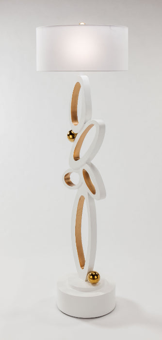Artmax 4511-FL Floor Lamp – White & Gold or Black & Gold, 72" with Fabric Shade - sold by Home Elegance USA