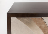 Medium Brown Mesh Texture Cabinet 4F08-S with Optional Warm Silverleaf Mirror – Artmax - Home Elegance USA
