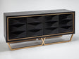 Black Wood Veneer Cabinet 2710-S and Gold Metal Legs – Artmax - sold by Home Elegance USA