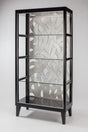 Contemporary Curio Cabinet Black & Silver Finish with Glass Shelves – Artmax - sold by Home Elegance USA