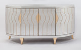 Silverleaf Cabinet 2720-S with Gold Etched Design & Optional Round Mirror – Artmax - Home Elegance USA