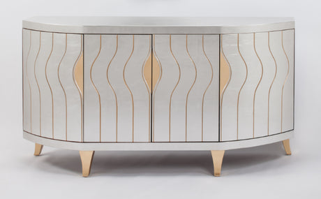 Silverleaf Cabinet 2720-S with Gold Etched Design & Optional Round Mirror – Artmax - Home Elegance USA