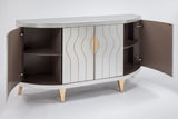 Silverleaf Cabinet 2720-S with Gold Etched Design & Optional Round Mirror – Artmax - Home Elegance USA