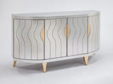Silverleaf Cabinet 2720-S with Gold Etched Design & Optional Round Mirror – Artmax - Home Elegance USA