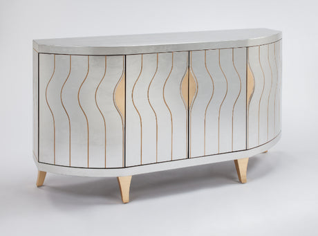 Silverleaf Cabinet 2720-S with Gold Etched Design & Optional Round Mirror – Artmax - sold by Home Elegance USA