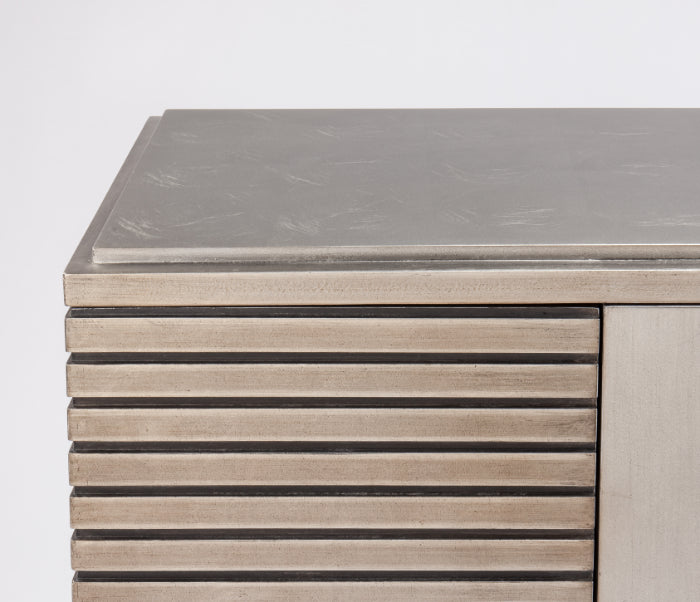 Warm Silverleaf Cabinet 2724-S with Metal Base & Optional Wall Mirror – Artmax - Home Elegance USA