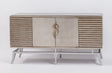 Warm Silverleaf Cabinet 2724-S with Metal Base & Optional Wall Mirror – Artmax - sold by Home Elegance USA