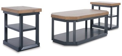 Ashley Brown/Blue Landocken Occasional Table Set (Set of 3) | Home Elegance USA