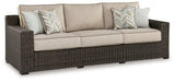 Ashley Brown Coastline Bay Sofa with Cushion | Home Elegance USA