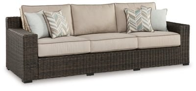Ashley Brown Coastline Bay Sofa with Cushion | Home Elegance USA