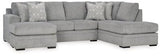 Ashley Cement Casselbury 52906S1 2 - Piece Sectional with Chaise - Velvet | Home Elegance USA