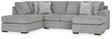 Ashley Cement Casselbury 52906S2 2 - Piece Sectional with Chaise - Velvet | Home Elegance USA