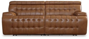 Ashley Chocolate Temmpton U92708S1 2 - Piece Power Reclining Sectional Loveseat - Leather | Home Elegance USA