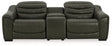 Ashley Dark Gray Center Line U63404S2 3 - Piece Power Reclining Loveseat with Console - Leather | Home Elegance USA