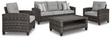 Ashley Gray Cloverbrooke Sofa/Chairs/Table Set (Set of 4) | Home Elegance USA