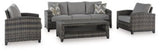 Ashley Gray Oasis Court Sofa/Chairs/Table Set (Set of 4) | Home Elegance USA