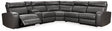 Ashley Gray Samperstone 55203S2 6 - Piece Power Reclining Sectional - Faux Leather | Home Elegance USA