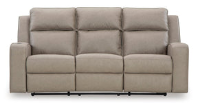 Ashley Pebble Lavenhorne REC Sofa w/Drop Down Table - Faux Leather | Home Elegance USA