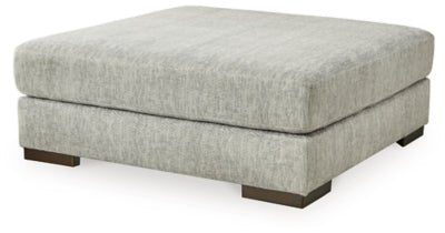 Ashley Pewter Regent Park Oversized Accent Ottoman - Chenille | Home Elegance USA
