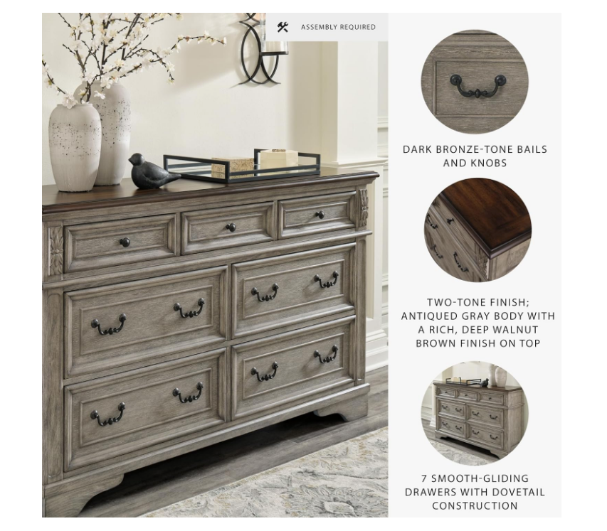 Ashley Antique Gray/Brown Lodenbay Dresser