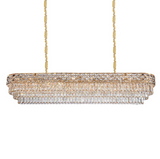 Aurelia 19-Light Rectangular Chandelier – Gold Crystal Luxury Linear Lighting Fixture