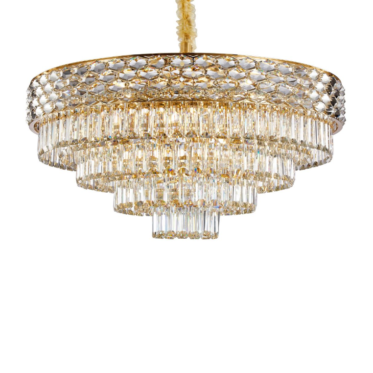 Aurelia 21-Light Chandelier – Gold Tiered Crystal Luxury Statement Lighting