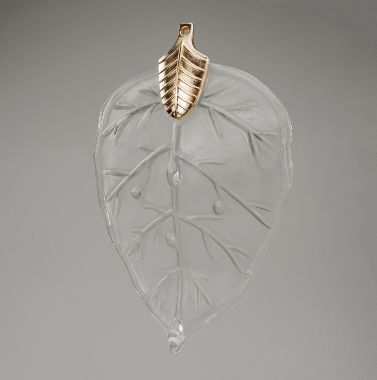 Autumn 13-Light Chandelier – Organic Frosted Glass Leaf Design Lighting Fixture