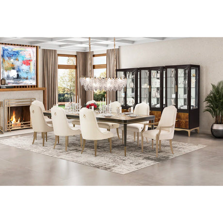 Autumn Rectangular Light Chandelier – Frosted Glass Leaf Design with Gold Accents
