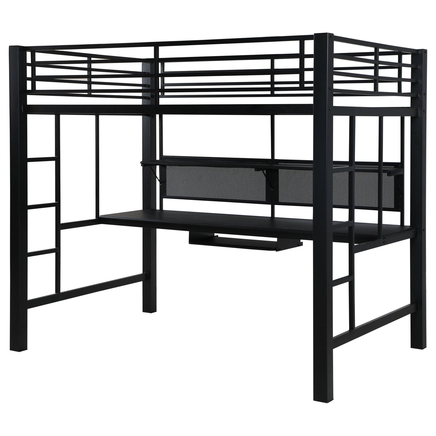 Avalon Full Workstation Loft Bed Black 460023 | Coaster | Home Elegance USA Corner View