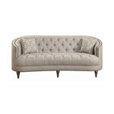 Avonlea Linen-like Upholstered Tufted Sofa, Loveseat and Chair Grey by Coaster Furniture Coaster Furniture