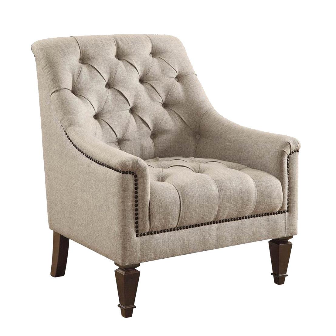 Avonlea Linen-like Upholstered Tufted Sofa, Loveseat and Chair Grey by Coaster Furniture Coaster Furniture