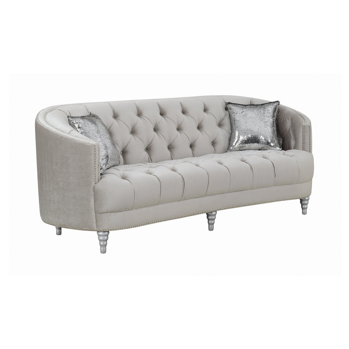Avonlea Sloped Arm Tufted Sofa Gray by Coaster Furniture Coaster Furniture