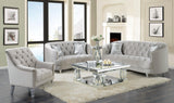 Avonlea Sloped Arm Tufted Sofa Gray by Coaster Furniture Coaster Furniture