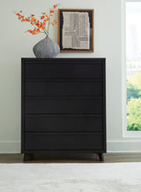 Ashley Black Danziar Five Drawer Wide Chest | Home Elegance USA