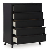 Ashley Black Danziar Five Drawer Wide Chest | Home Elegance USA