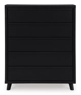 Ashley Black Danziar Five Drawer Wide Chest | Home Elegance USA